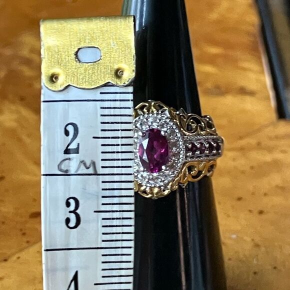 Natural Ember Garnet Sterling Silver Ring Size 6 - Picture 7 of 9